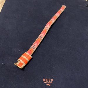 KEEP Collective pink multi / coral stripe single woven band